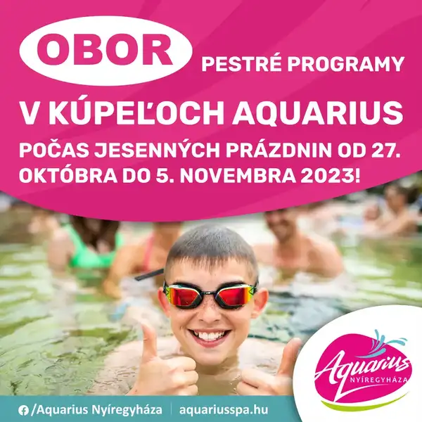 Pestré programy v Kúpeľoch Aquarius počas jesenných prázdnin!