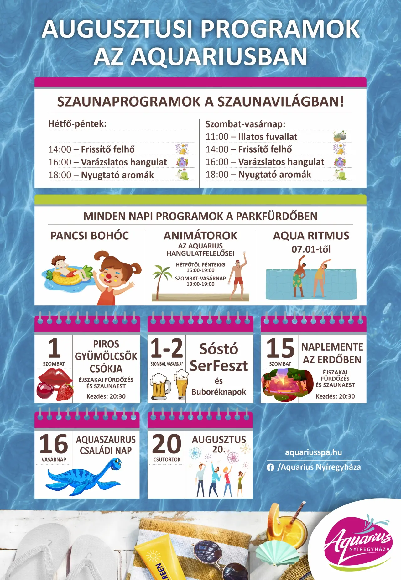 Augusztusi programok az Aquariusban