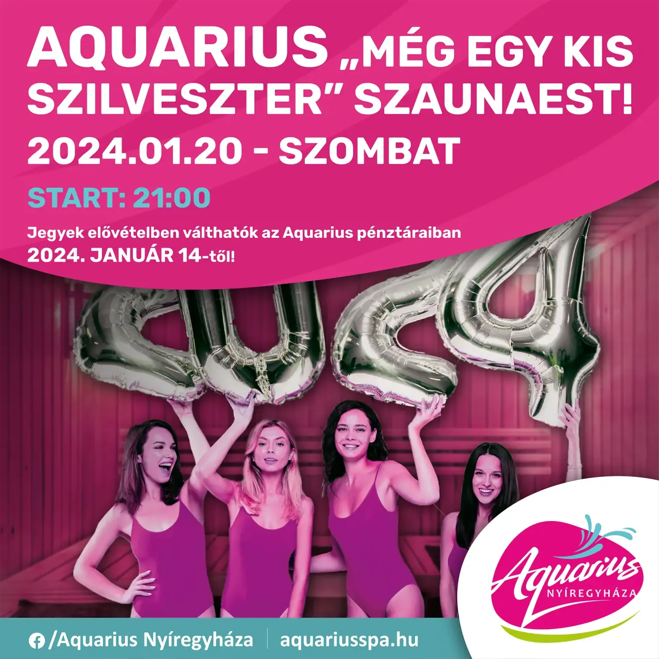 One more little New Year's Eve! Sauna night on January 20, 2024, at Aquarius!