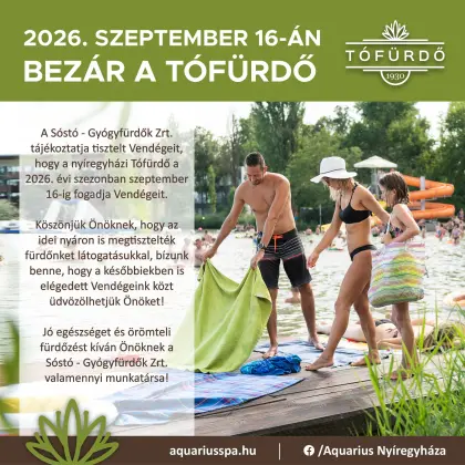 Tófürdő szezonzárás