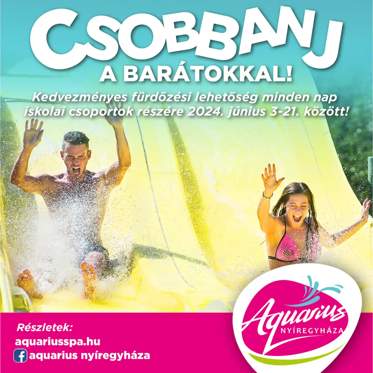 Splash with friends! – Discounted end-of-school-year swimming at Aquarius.