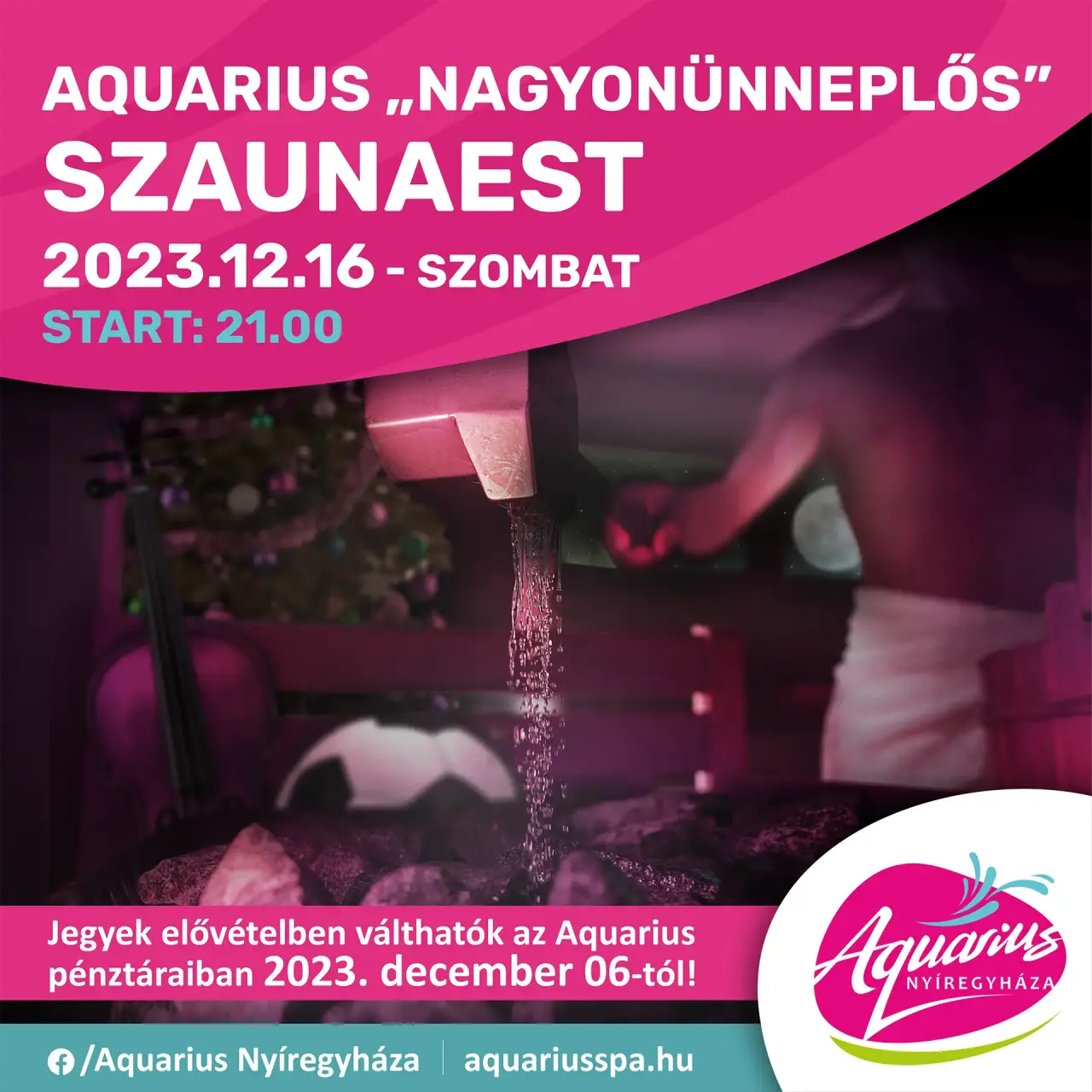 "Very Festive" sauna evening at Aquarius on December 16, 2023!