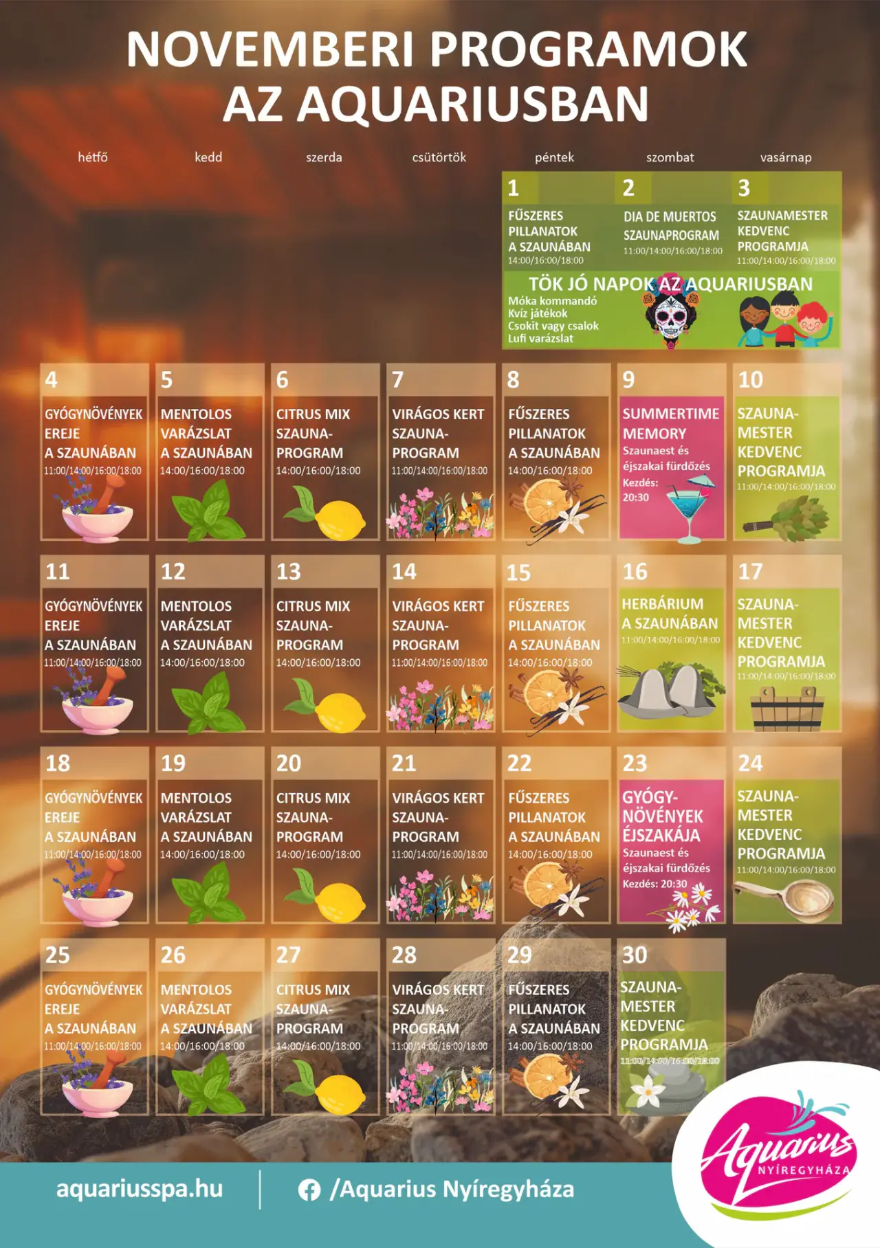 Holiday in November at Aquarius!