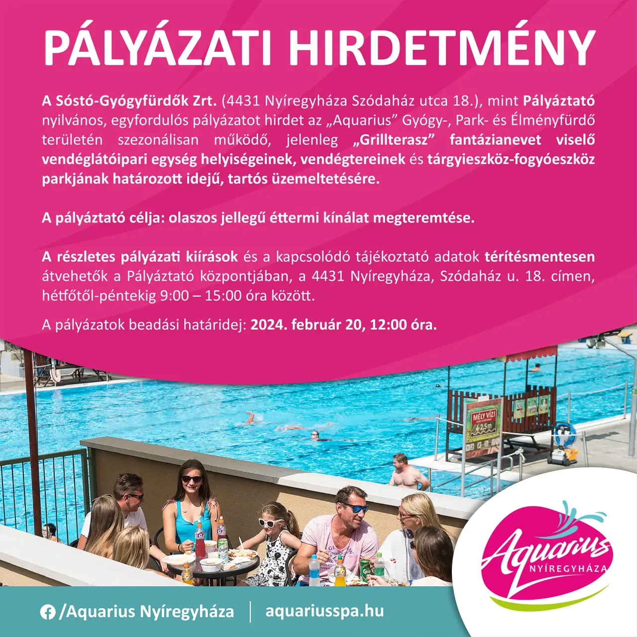 CALL FOR TENDERS - "Grill Terrace"